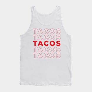 TACOS TACOS TACOS TACOS TACOS - Red Text Tank Top